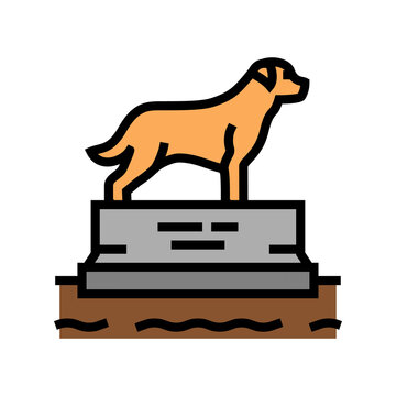 dead dog pedestal color icon vector. dead dog pedestal sign. isolated symbol illustration
