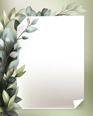 beautiful flora framing with white paper template

