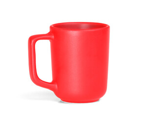 Red coffee mug with espresso isolated