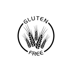 Gluten free icon isolated on white background