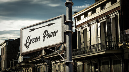 Obraz premium Street Sign to Green Power
