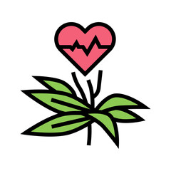natural plant for heartbeat phytotherapy color icon vector. natural plant for heartbeat phytotherapy sign. isolated symbol illustration