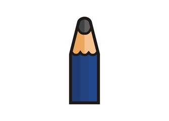 Pencil tip. simple illustration with outline.