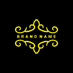 Ornate frame Vector design with line art style