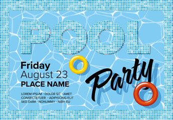 Summer pool party flyer