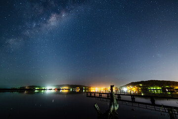 Stars and milky way waterscape