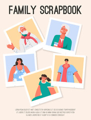 Vector poster of Family Scrapbook concept