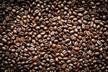 Roasted Coffee Beans background texture. 