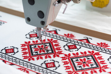 Cross-stitch embroidery - obrazy, fototapety, plakaty