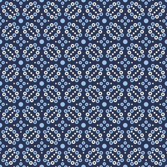 Japanese Dot Flower Vector Seamless Pattern