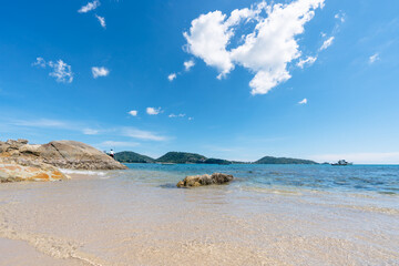 A bright day with clear sky at Kalim, Patong, Phuket