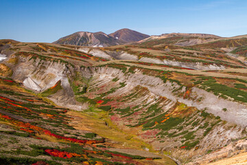 大雪山国立公園赤岳秋の稜線