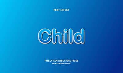 Editable text effect child title style
