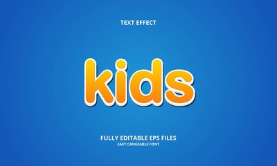 Editable text effect kids title style