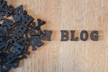 Blog written in black letters