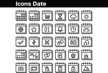 Media Icons Date for website and application 