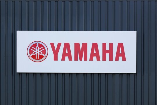 Villefranche, France - May 24, 2020: Yamaha is a Japanese multinational corporation based in Japan with a very wide range of products and services like musical instruments, electronics, motorcycles	