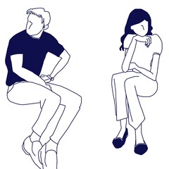 young couple in sore relationship