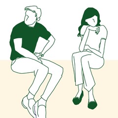 young couple in sore relationship