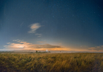 Plakat Panorama of stars and misty field