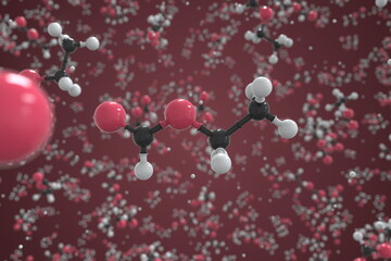 Ethyl formate molecule, ball-and-stick molecular model. Chemical 3d rendering