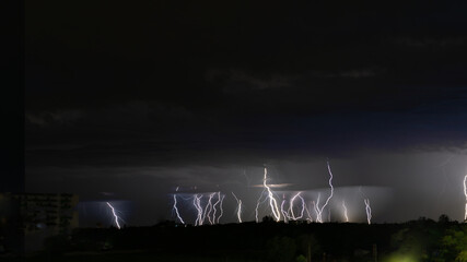 lightning over the city