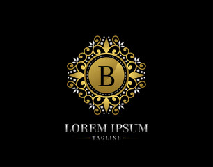 Luxury Boutique Letter B Logo Design. Graceful Ornate Icon Vector Design.