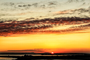 Fototapeta premium Sunset on the beach in Santa Pola, Alicante