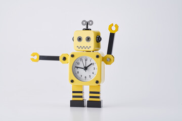 robot with clock
