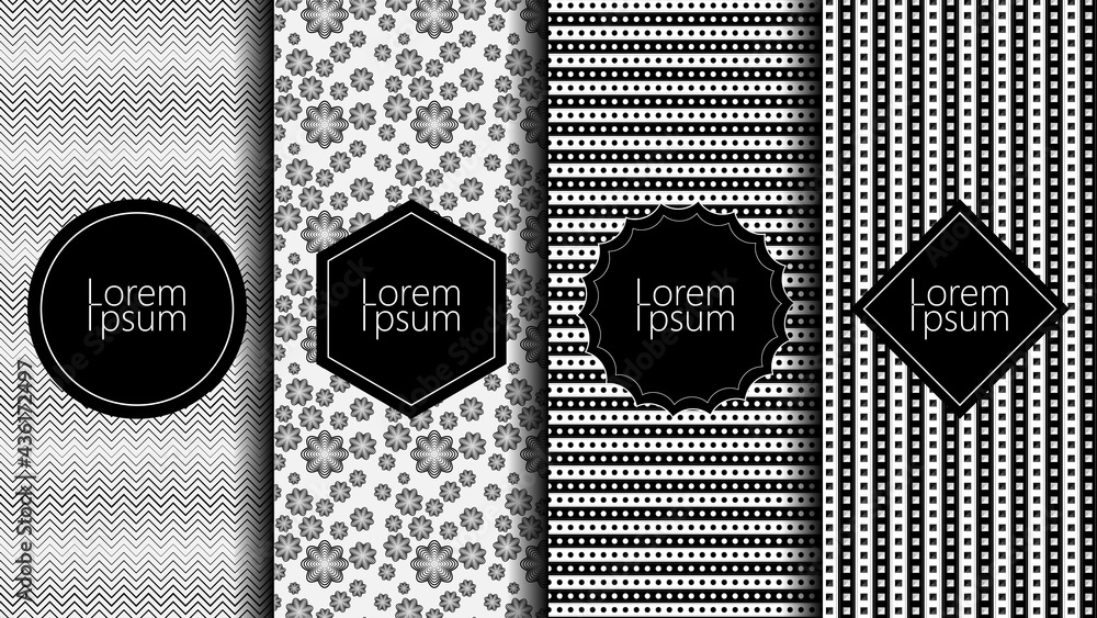Poster excellent pattern set. repeatable geometric texture. in the swatches panel you will find the seamles