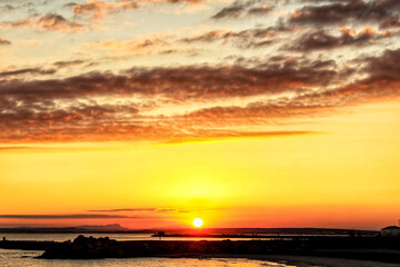 Fototapeta premium Sunset on the beach in Santa Pola, Alicante
