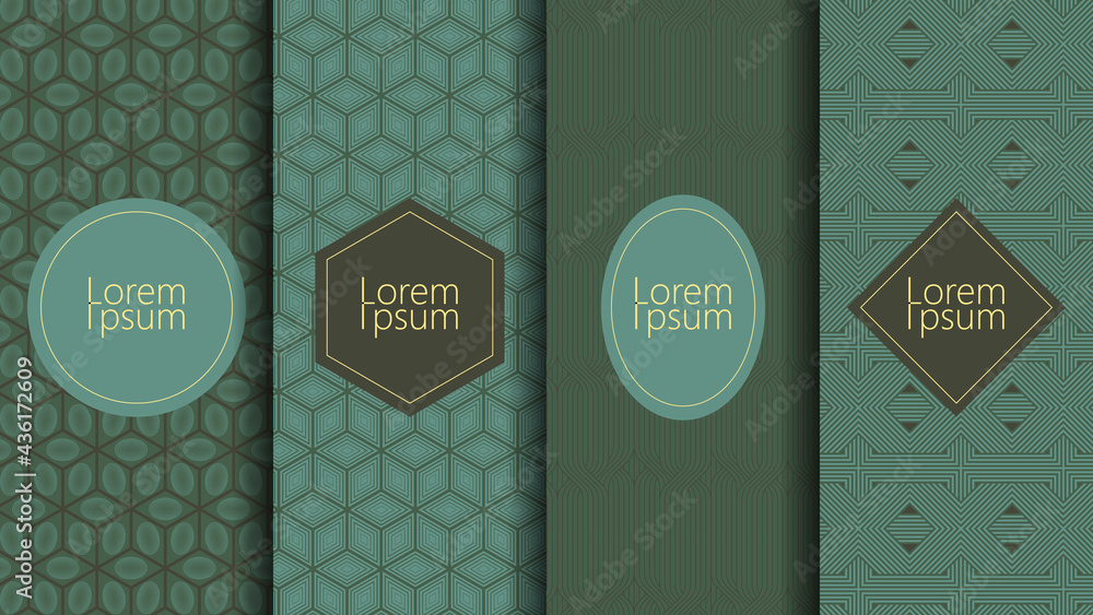 Poster excellent pattern set. repeatable geometric texture. in the swatches panel you will find the seamles
