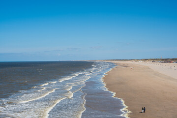 beach,  sea, waves, and blue sky