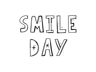 world smile day, text letter design. Vector Typography poster. Usable as background.