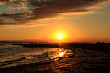 Sunset on the beach in Santa Pola, Alicante