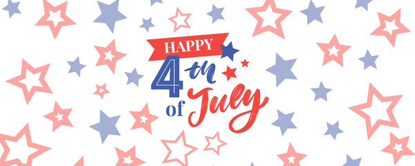Fototapeta na wymiar illustration of 4th of July Background with American flag