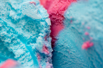 Close up on a bubble gum ice cream for a macro shot 