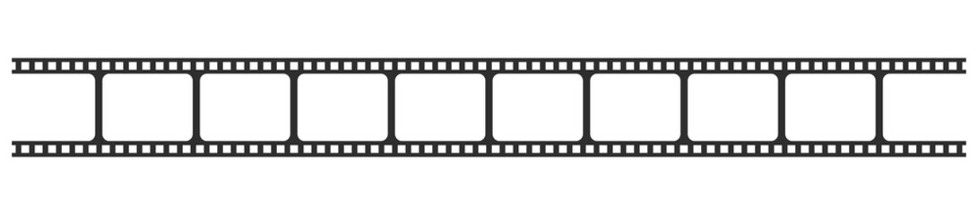 Film strip isolated on transparent background. Realistic photo frame. Vintage retro cinema movie filmstrip. Vector illustration.
