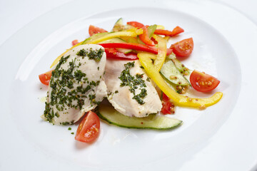 chicken with vegetables and sauce