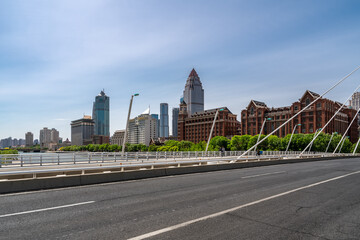Expressway skyline and modern architectural landscape