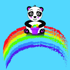 Baby panda on the rainbow © Irina Gutova