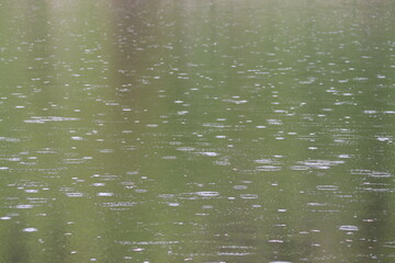 Regentropfen auf See