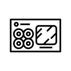 sushi box line icon vector. sushi box sign. isolated contour symbol black illustration - obrazy, fototapety, plakaty