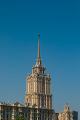 Fototapeta na wymiar Apartment building in Moscow. Soviet architecture 