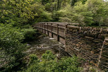 Woodside Bridge in the East Lyn Valley in Lynmouth, Devon