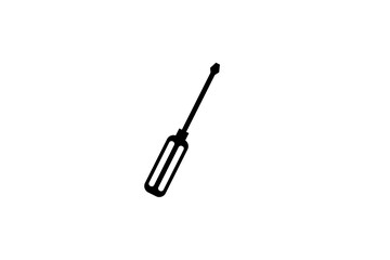Obraz premium Slotted common blade screwdriver flat vector