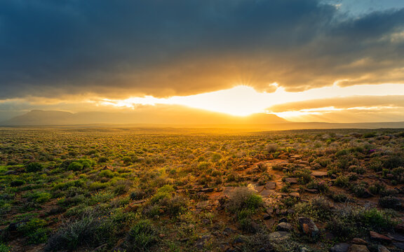 sunrises over Tankwa Karoo landscape 