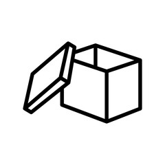 storaging goods box line icon vector. storaging goods box sign. isolated contour symbol black illustration - obrazy, fototapety, plakaty
