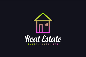  Modern Minimalist Real Estate Logo. Construction, Architecture or Building Logo Design. House or Home Logo