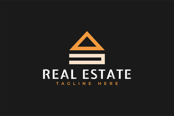 Minimalist Real Estate Logo. Construction, Architecture or Building Logo Design. Home Logo